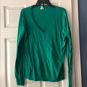 J Crew Green V Neck